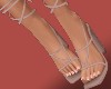 Nude block lace up heels
