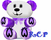 purple/white teddy bear