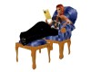 NAVY BLUE READING CHAIR