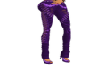 Purple Stitched Jeans