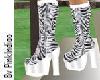 PI- Whte/Blk Zebra Boots