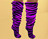 Lavender Tiger Stripe Socks Tall (F)