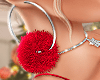 Sexy Red Pom Hoops