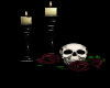 Skull Burgandy Rose Cand