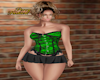 green corset & skirt set