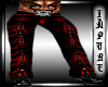 Silver Skull Pants Red
