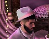 white and pink hat