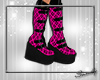 Goth Tartan Boots Pink