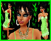 sweet green dress/neckla
