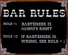 Bar rules Sign