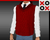 Red Faux Sweater Vest