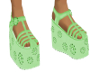 Green Platform Sandals
