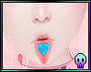 Teal Candy Heart Tongue