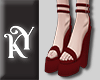 K- Snakeskin Sandals Red