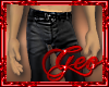 Geo Leather Jeans Black