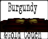 Burgundy & Gold Couch