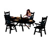 Dining table blk teal