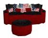 Blk/Red Snuggle Couch