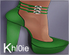 K St pat green heels