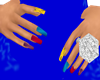multi color nails