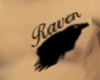 BBJ Raven on chest tat