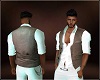 Vest brown & Shirt white