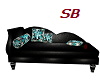 SB* Black Leather Chaise