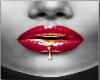 Lips Drip Gold2 CANVAS