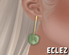 Green gem earring
