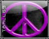 neon purple peace sign