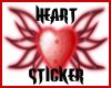 RED goth heart sticker