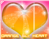 Orange gl heart ~ Medium