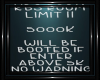 Kb Room Limit Sign