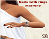 nails with rings marrone