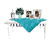 Teal Table w/accessories