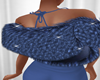 Navy Glitter Fur Stole