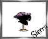 demi purple hat w/hair