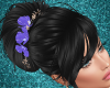 Black Hair+Purple Flower