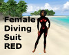 A female red diving suit