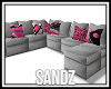 S.Grey Pink Mod Sofa REQ