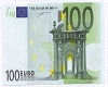 100 EURO IN THE AIR.
