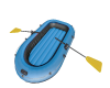 Blue inflatable raft