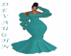 Talli Teal Fur Boa
