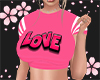 Top rayas pink love