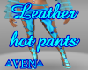 Leather hot pants blue