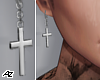 Az. Earrings Cross Metal