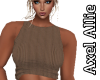 AA Taupe Ribbed Crop Top