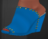Blue Leather Wedge
