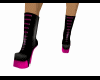 Black pink boots