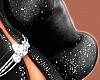Black Glitter Fur Coat
